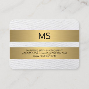 Tarjeta De Visita Bandas metálicas de oro / Monograma / Textura