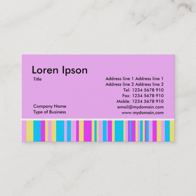Tarjeta De Visita Bandas Multicolor (Anverso)
