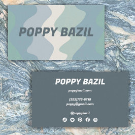 Tarjeta De Visita Bandas onduladas Minimalistas negrita Azul Verde