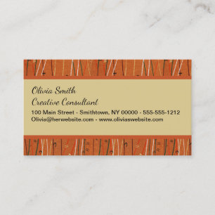 Tarjeta De Visita Bandas rojas onduladas: arte abstracto japonés mod