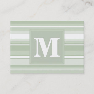 Tarjeta De Visita Bandas verde pálido monograma