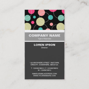 Tarjeta De Visita Bandas verticales: puntos y círculos 150816