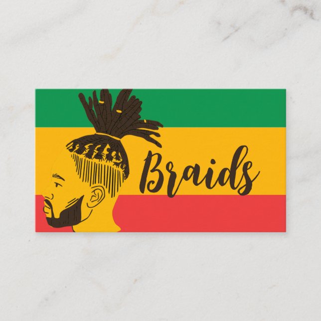 Tarjeta De Visita Bandera africana retro trenzas de trenzas africana (Anverso)