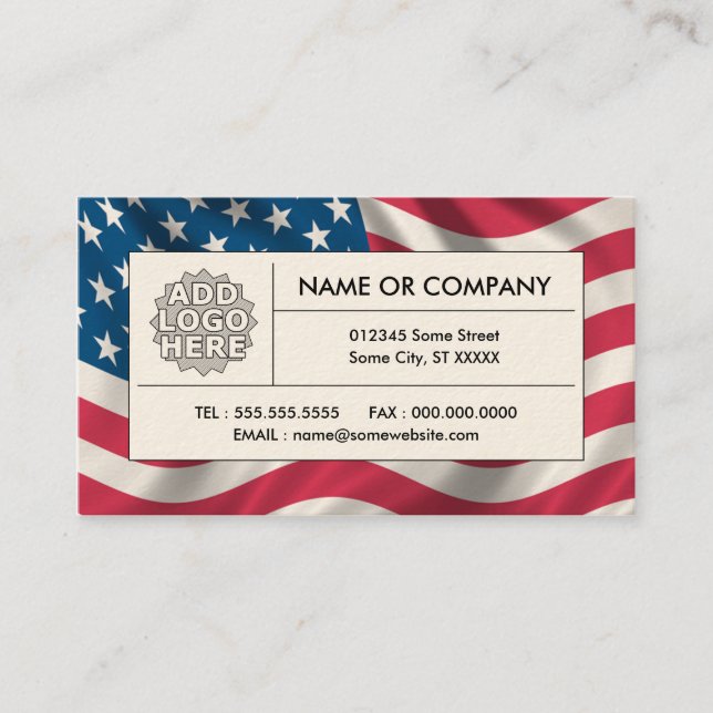 Tarjeta De Visita bandera americana (Anverso)