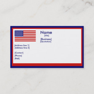 Tarjeta de visita Bandera Americana