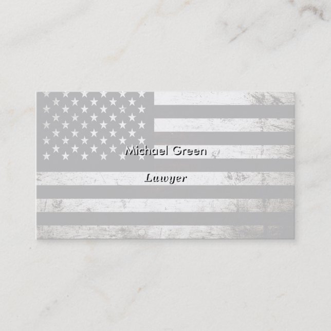 Tarjeta De Visita Bandera americana 2 del Grunge negro (Anverso)