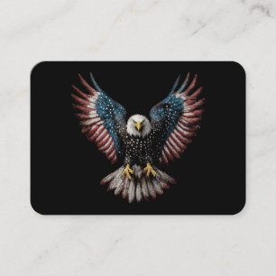 Tarjeta De Visita Bandera Americana Águila Calva 4 de Julio USA Patr