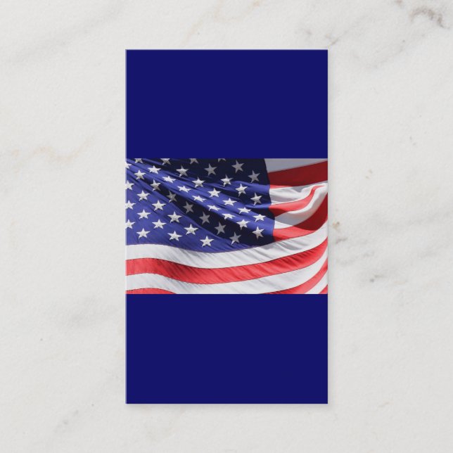 Tarjeta De Visita Bandera americana blanca y azul roja patriótica de (Anverso)