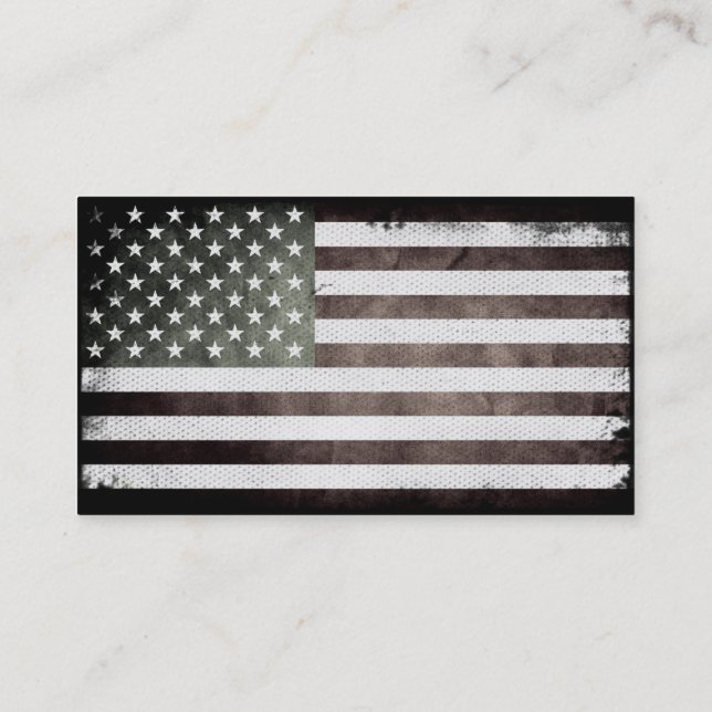Tarjeta De Visita Bandera americana blanco y negro (Reverso)