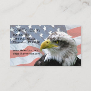Tarjeta De Visita Bandera americana calva de Eagle patriótica