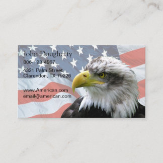 Tarjeta De Visita Bandera americana calva de Eagle patriótica