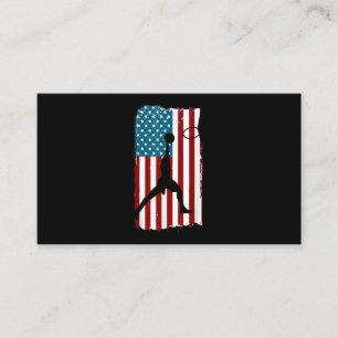Tarjeta De Visita Bandera Americana de EE. UU. Baloncesto Atleta Pat