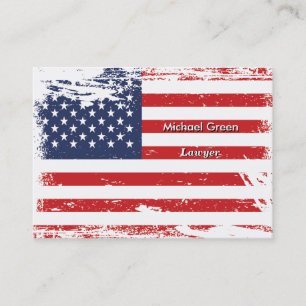 Tarjeta De Visita Bandera americana del Grunge