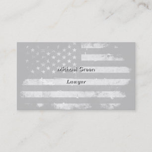 Tarjeta De Visita Bandera americana del Grunge blanco y negro