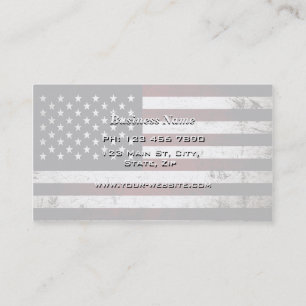 Tarjeta De Visita Bandera americana del Grunge negro