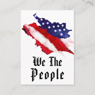 Tarjeta De Visita Bandera americana del *~* nosotros la acuarela de