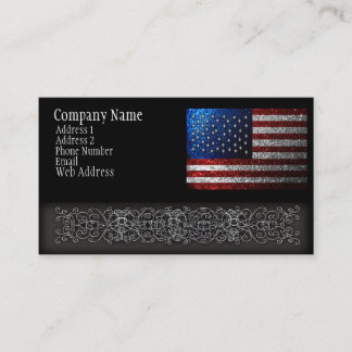 Tarjeta De Visita Bandera americana en purpurina
