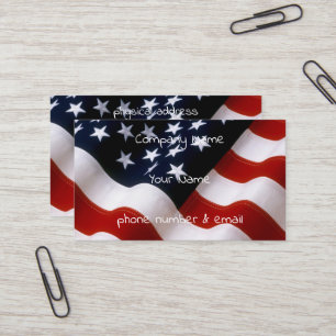 Tarjeta De Visita Bandera americana ondulada