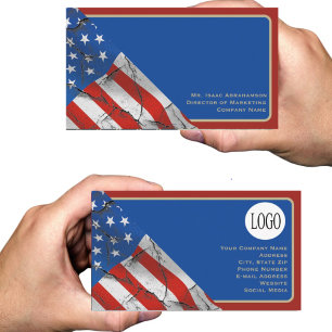 Tarjeta De Visita Bandera Americana Patriótica