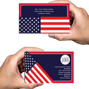 Tarjeta De Visita Bandera Americana Patriótica