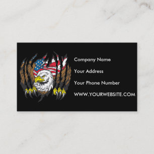 Tarjeta De Visita Bandera americana patriótica de Eagle calvo los