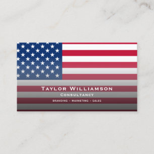 Tarjeta De Visita Bandera Americana Patriótica USA América Veterano