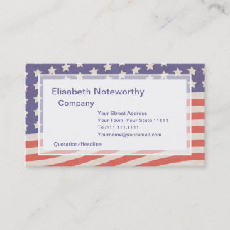 Tarjeta De Visita Bandera americana - rojo, blanco y azul el 4 de