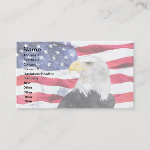 TARJETA DE VISITA BANDERA AMERICANA Y EAGLE