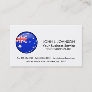 Tarjeta De Visita Bandera australiana redonda brillante