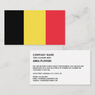 Tarjeta De Visita Bandera belga, Bandera de Bélgica