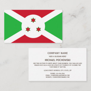 Tarjeta De Visita Bandera burundesa, Bandera de Burundi