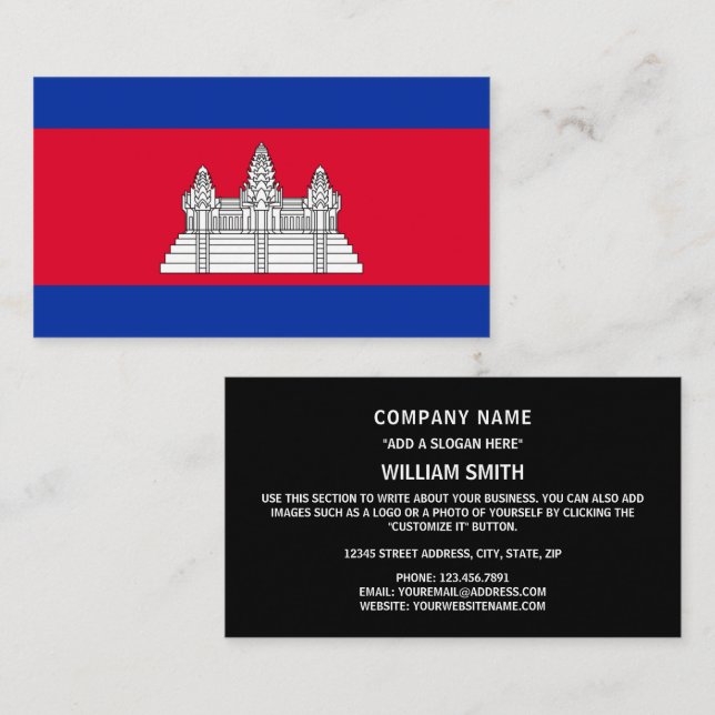 Tarjeta De Visita Bandera camboyana, bandera de Camboya (Anverso / Reverso)