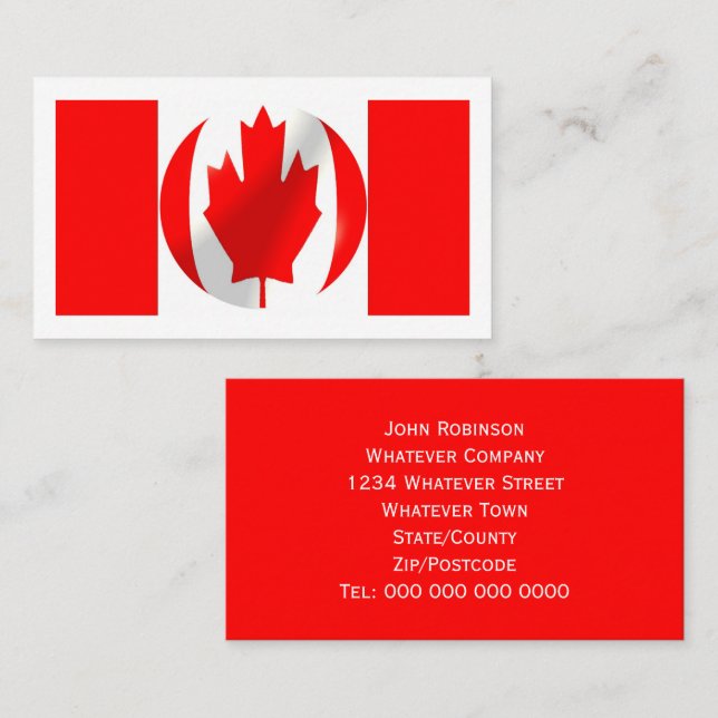 Tarjeta De Visita Bandera canadiense (Anverso / Reverso)