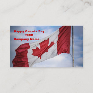 Tarjeta De Visita Bandera canadiense roja y blanca del día feliz de