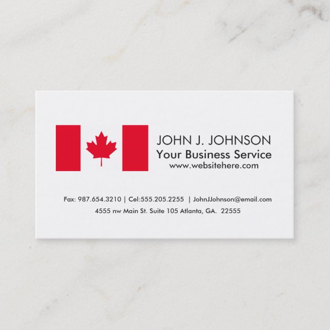 Tarjeta De Visita Bandera clásica de Canadá (Anverso)
