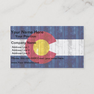 Tarjeta De Visita Bandera Coloradan de madera