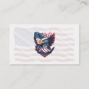 Tarjeta De Visita Bandera de águila profesional para personal milita