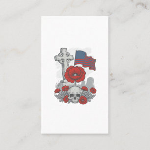 Tarjeta De Visita Bandera de amapola conmemorativa Cruz de grabado v