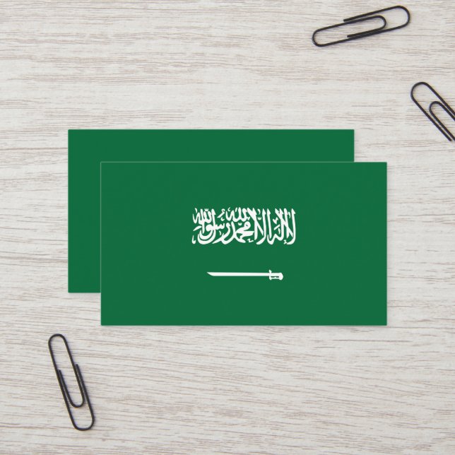 Tarjeta De Visita Bandera de Arabia Saudita (Anverso/Reverso In Situ)