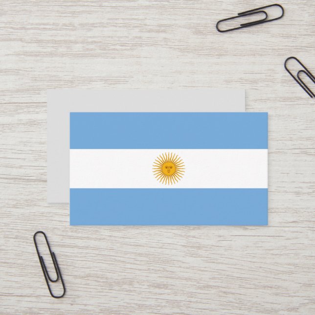 Tarjeta De Visita Bandera de Argentina (Anverso/Reverso In Situ)