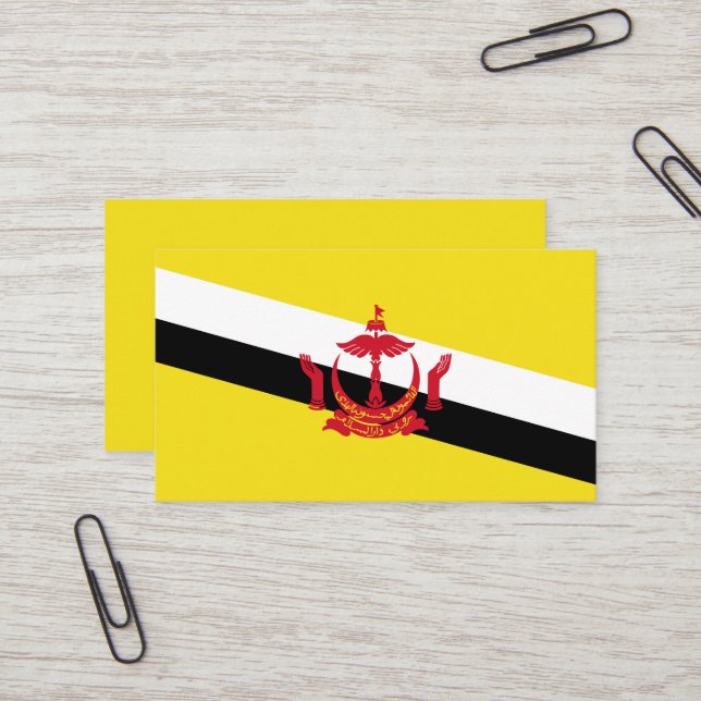 Tarjeta De Visita Bandera de Brunei (Anverso/Reverso In Situ)