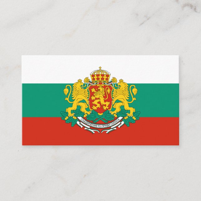 Tarjeta De Visita Bandera De Bulgaria Escudo De Armas (Anverso)
