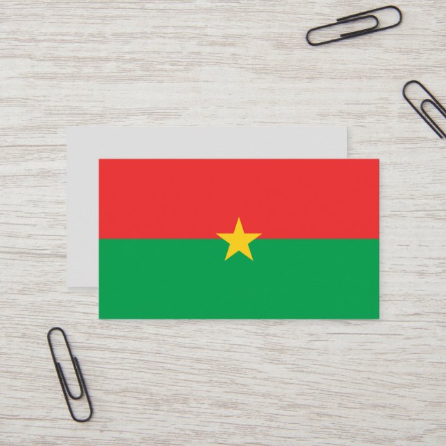 Tarjeta De Visita Bandera de Burkina Faso (Anverso/Reverso In Situ)