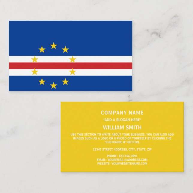 Tarjeta De Visita Bandera de Cabo Verde (Anverso / Reverso)