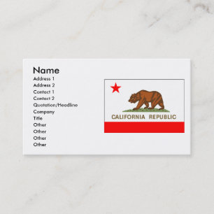 Tarjeta De Visita Bandera de California