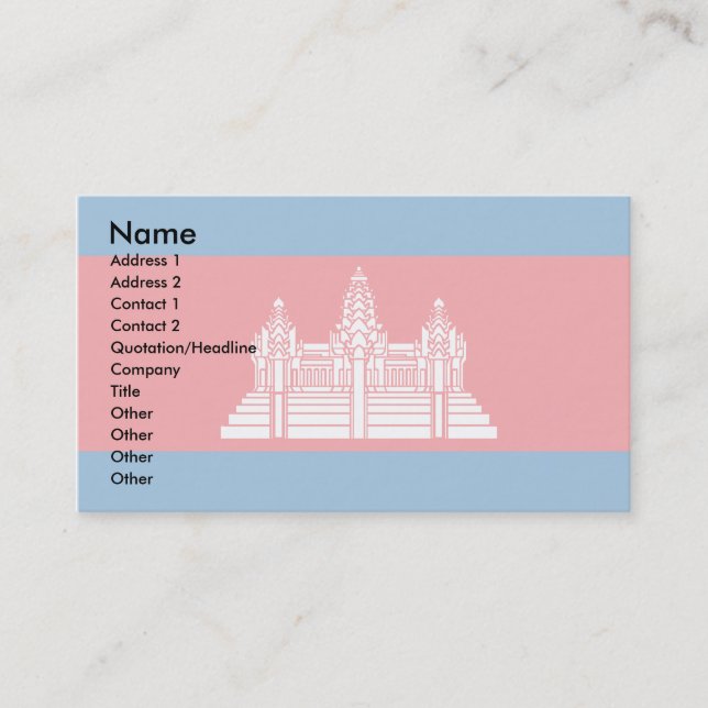 Tarjeta De Visita Bandera de Camboya (Anverso)