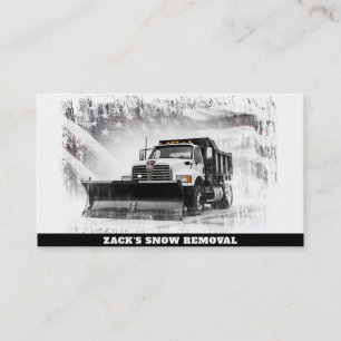 Tarjeta De Visita *~* Bandera de Camión de Remoción de Nieve Negro B