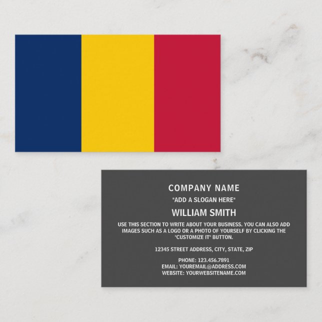 Tarjeta De Visita Bandera de Chad (Anverso / Reverso)