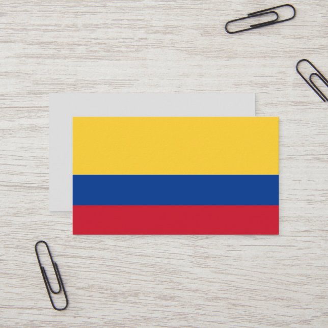 Tarjeta De Visita Bandera de Colombia (Anverso/Reverso In Situ)
