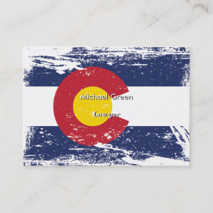 Tarjeta De Visita Bandera de Colorado del Grunge
